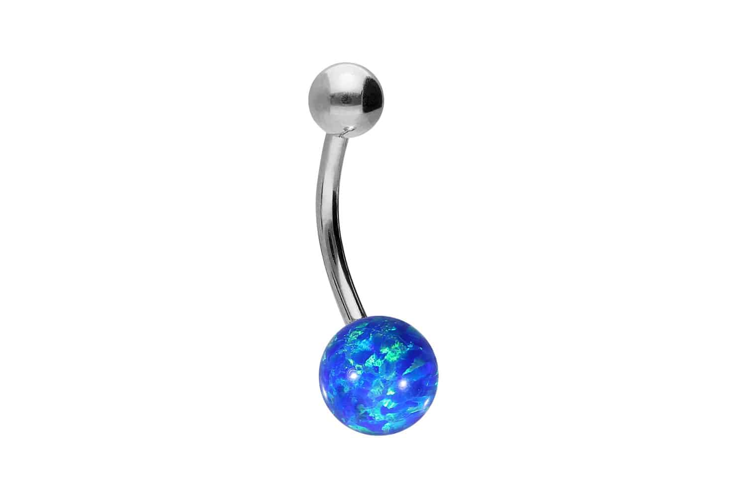 Titan Bananabell Piercing SYNTHETISCHER OPAL + TITAN-KUGEL